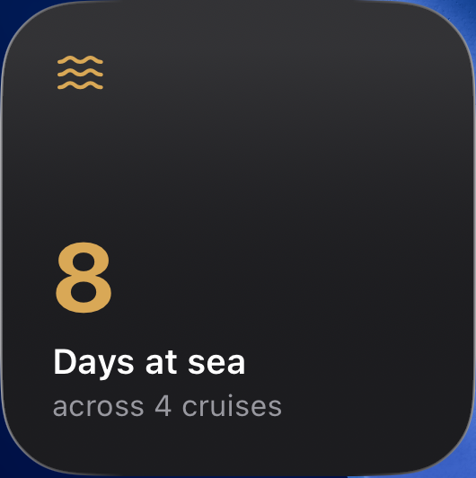 Voyiq days-at-sea widget on the Home Screen